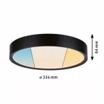 PAULMANN Lampa sufitowa TEGA LED 22.5W 1200lm 3000/4000/6500K IP44 230V czarny matowy / tworzywo sztuczne