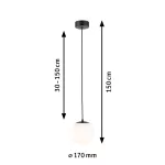 PAULMANN Lampa wisząca łazienkowa GOVE LED 9W 900lm 3000K IP44 230V czarny matowy / metal / szkło