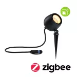 PAULMANN Reflektor ogrodowy Plug & Shine KIKOLO LED SH Zigbee 6.2W 80st. 400lm 2200K- 3000K IP65 24V antracyt