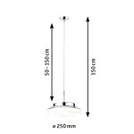 PAULMANN Lampa wisząca LUENA LED 11.5W 600lm okrągła 250mm 3000K IP44 230V szkło chrom / metal