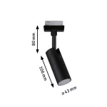 PAULMANN Reflektor na szynoprzewód URail TUBO LED 3-STEP DIM 4W 150lm 4000K 230V czarny matowy/ metal