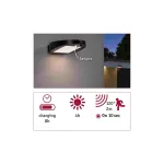 PAULMANN Oprawa elewacyjna solar RYSE LED 3000K 30lm z czujnikiem ruchu + zmierzchu IP44 antracyt