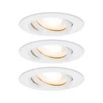 PAULMANN Oprawa do wbudowania NOVA PLUS LED DIM wychylna zestaw 3xGU10 7W 3x460lm 93mm 2700K IP65 230V biały mat