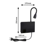 PAULMANN Oprawa ścienna HALINA LED 2.4W 200lm 2700K USB-C 230V czarny mat /metal