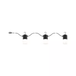 PAULMANN Łańcuch świetlny Plug & Shine TUBS 3x2W 3000K E14 IP44 24V antracyt / aluminium