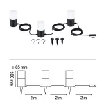 PAULMANN Łańcuch świetlny Plug & Shine TUBS 3x2W 3000K E14 IP44 24V antracyt / aluminium