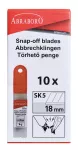 Profesjonalne ostrza odłamywane 18 mm, 15 seg.(10 szt.), Abraboro
