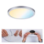 PAULMANN Plafoniera VariFit AREO LED DIM SM Zigbee 13W 1200lm 3000-6500K okrągla 175mm IP44 230V chrom matowy / tworzywo sztuczne