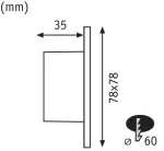 PAULMANN Oprawa przyschodowa WALL LED kwadrat 1.7W 65lm 2700K 230V biały / tworzywo sztuczne