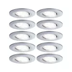 PAULMANN Zestaw opraw do wbudowania CALLA LED DIM 10X5.2W 460lm okrągła wychylna 4000K IP65 230V chrom matowy