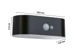 PAULMANN Oprawa elewacyjna ADYA LED solar 3000K 200lm z czujnikiem ruchu + zmierzchu IP44 czarny