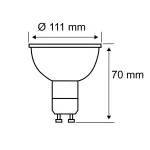 PAULMANN Źródło światła LED QPAR111 DIM 6,5W 24st. GU10 425lm 2700K 230V srebrny / szkło