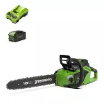 40 V pilarka łańcuchowa 41 cm Greenworks GD40CS18K4 zestaw ładowarka + aku 4 Ah