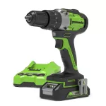 24 V wiertarko-wkrętarka Greenworks GD24DD35K2 zestaw ładowarka + aku 2 Ah + walizka