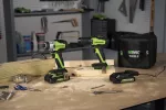 24 V wiertarko-wkrętarka Greenworks GD24DD35K2 zestaw ładowarka + aku 2 Ah + walizka