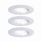 PAULMANN Zestaw opraw do wbudowania CALLA LED 3x6W 530lm okrągła wychylna 4000K IP65 230V biały matowy