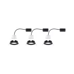 PAULMANN Oprawa do wbudowania NOVA COIN LED stała zestaw 3xW6 470lm 84mm 2700K IP23 230V czarny mat