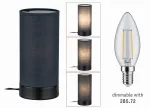 PAULMANN Pia lampka stołowa max.1x25W E14 Czarny-mat/ Szary 230V