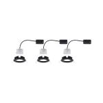PAULMANN Oprawa do wbudowania NOVA COIN LED DIM stała zestaw 3xW6 470lm 84mm 2700K IP23 230V czarny mat