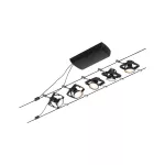 PAULMANN System linkowy zestaw Mac II max 5x10W GU5,3 12V DC 2 x 5 metrów czarny mat/ chrom