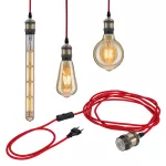 PAULMANN Lampa wiszaca z wyłacznikiem ELDAR Neordic E27max.20W czerwony / oksydowany metal 230V
