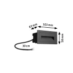 PAULMANN Oprawa elewacyjna LONG 4W 3000K IP44 230V czarny / aluminium
