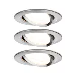 PAULMANN Oprawa do wbudowania NOVA LED wychylna zestaw 3xGU10 6,5W 460lm 2700K 84mm 230V żelazo szczotkowane / aluminium