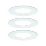 PAULMANN Oprawa do wbudowania NOVA COIN LED stała zestaw 3x6W 470lm 78mm 2700K IP44 230V biały mat
