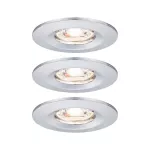 PAULMANN Oprawa do wbudowania NOVA COIN LED Mini stała zestaw 3x4W 310lm 65mm 2700K IP44 230V chrom mat