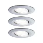 PAULMANN Zestaw opraw do wbudowania CALLA LED DIM 3x5.2W 460lm okrągła wychylna 4000K IP65 230V chrom matowy