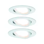 PAULMANN Oprawa do wbudowania NOVA COIN LED wychylna zestaw 3x6W 470lm 84mm 2700K IP23 230V biały mat
