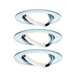PAULMANN Oprawa do wbudowania NOVA COIN LED wychylna zestaw 3x6W 470lm 84mm 2700K IP23 230V chrom