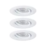 PAULMANN Oprawa do wbudowania NOVA COIN LED Mini wychylna zestaw 3x4W 310lm 65mm 2700K IP23 230V biały mat