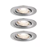 PAULMANN Oprawa do wbudowania NOVA COIN LED Mini wychylna zestaw 3x4W 310lm 65mm 2700K IP23 230V szczotkowane żelazo