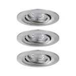 PAULMANN Oprawa do wbudowania NOVA COIN LED Mini wychylna zestaw 3x4W 310lm 65mm 2700K IP23 230V szczotkowane żelazo