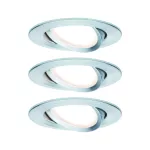 PAULMANN Oprawa do wbudowania NOVA COIN LED wychylna zestaw 3x6W 470lm 84mm 2700K IP23 230V aluminium