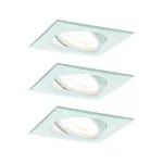 PAULMANN Oprawa do wbudowania NOVA COIN LED wychylna zestaw 3x6W 470lm 84x84mm 2700K IP23 230V biały mat