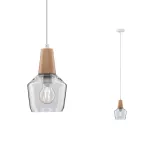 PAULMANN Neordic Ylvie Lampa wisząca max. 1x20W E27 230V Szkło/Drewno