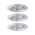 PAULMANN Oprawa do wbudowania NOVA COIN LED Mini wychylna zestaw 3x4W 310lm 65mm 2700K IP23 230V aluminium mat