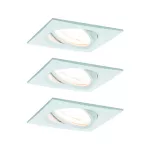PAULMANN Oprawa do wbudowania NOVA COIN LED DIM wychylna zestaw 3x6W 470lm 84x84mm 2700K IP23 230V biały mat