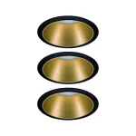 PAULMANN Oprawa do wbudowania COLE COIN LED 3-STEP DIM zestaw 3x6W 470lm 2700K IP44 230V Czarny/Złoty-matowy