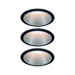 PAULMANN Oprawa do wbudowania COLE COIN LED 3-STEP DIM zestaw 3x6W 470lm 2700K IP44 230V Cz/Srebrny-matowy