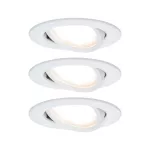 PAULMANN Zestaw Premium Coin Slim ściemniany LED 3x6,8W 2700K 230V 51mm Biały Mat/Aluminium