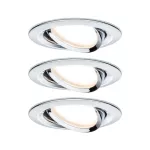 PAULMANN Zestaw Premium Coin Slim ściemniany LED 3x6,8W 2700K 230V 51mm Chrom/Aluminium