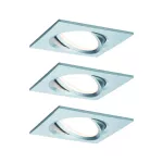 PAULMANN Oprawa do wbudowania NOVA COIN LED DIM wychylna zestaw 3x 6W 425lm 84x84mm 2700K IP23 230V aluminium