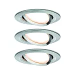 PAULMANN Oprawa do wbudowania NOVA PLUS COIN LED DIM SH Zigbee wychylna zestaw 3x7W 470lm 51mm 2700K 230V żelazo szczotkowane