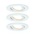 PAULMANN Oprawa do wbudowania NOVA PLUS COIN LED DIM wychylna zestaw 3x6W 470lm 93mm 2700K IP65 230V biały mat