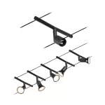 PAULMANN System linkowy zestaw Salt max5x10W GU5,3 Czarny mat/Chrom 12V DC 60VA twszt/metal