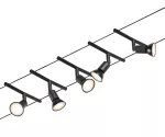 PAULMANN System linkowy zestaw Salt max5x10W GU5,3 Czarny mat/Chrom 12V DC 60VA twszt/metal