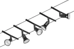 PAULMANN System linkowy zestaw Salt max5x10W GU5,3 Czarny mat/Chrom 12V DC 60VA twszt/metal